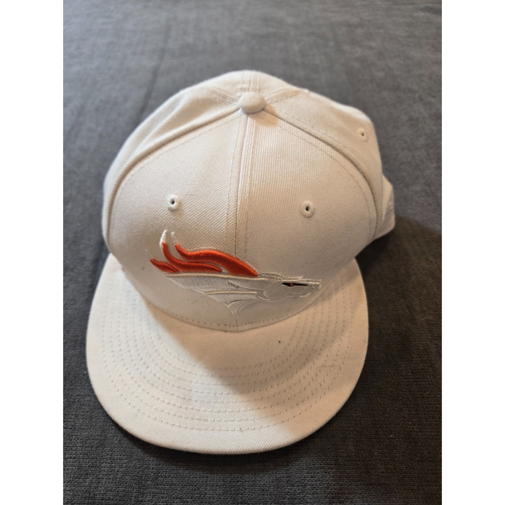 Denver Broncos New Era 9FIFTY Snapback Hat White Orange NFL Throwback Logo Cap